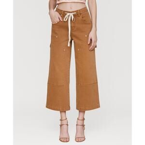 Avec Les Filles Women's Mid Rise Drawstring-Waist Pants Size 24 Umber NWT